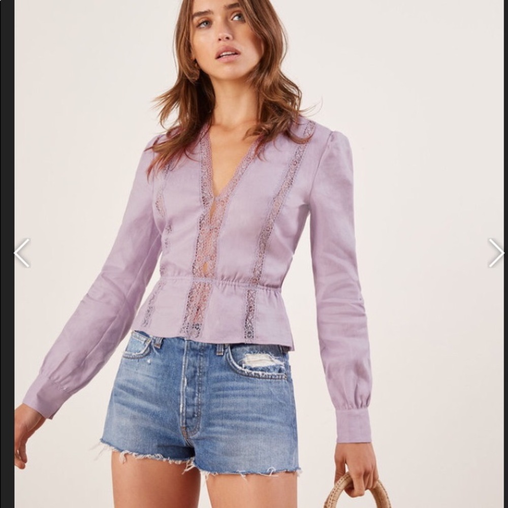 Reformation Odette Top in Lilac